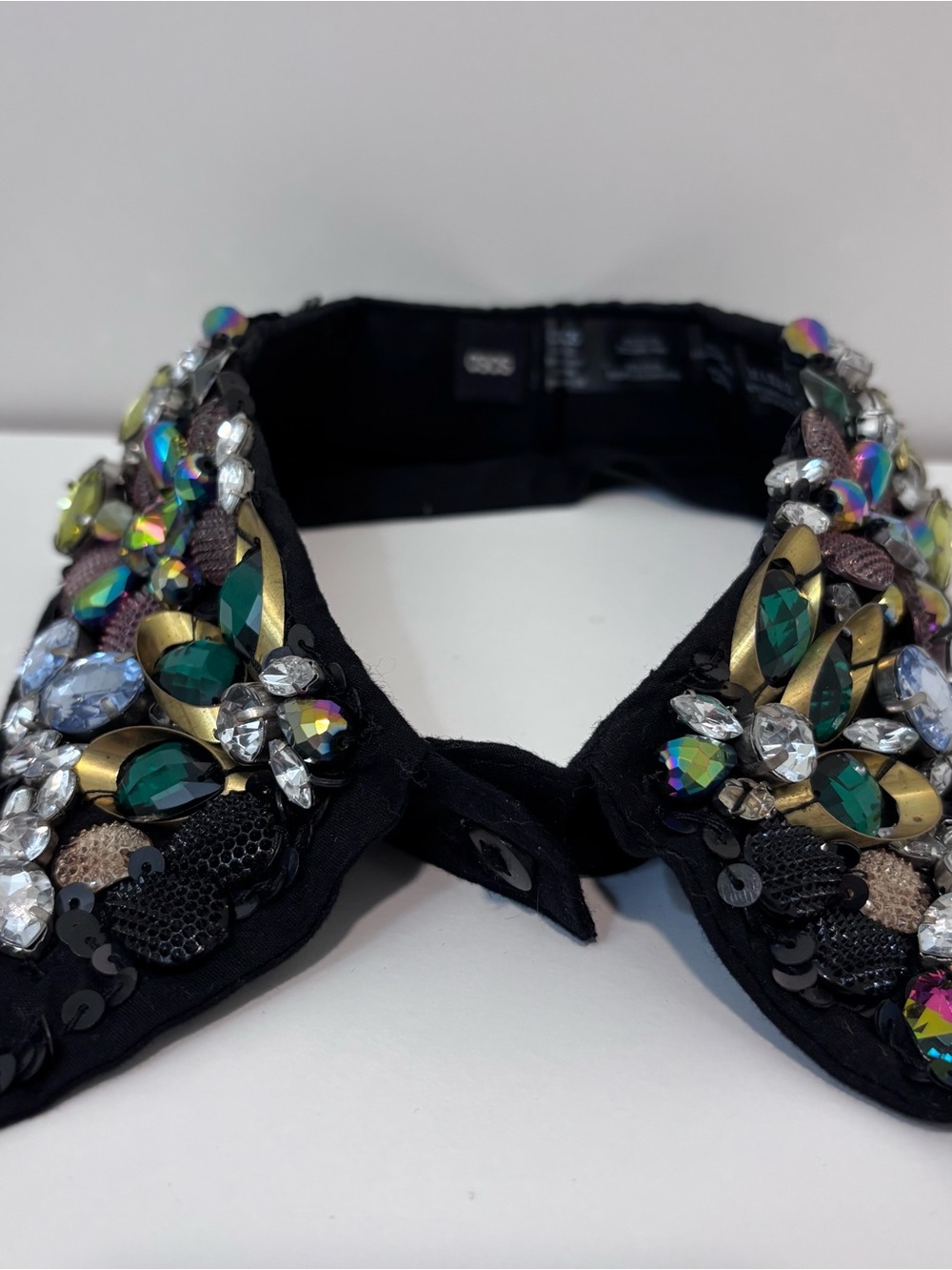 ASOS Black Embellished Detachable Collar with Multi-Colored Stones - Picture 2 of 6